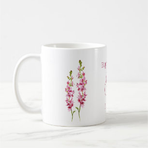 Julblomma Larkspur Watercolor Blommigt Kaffemugg