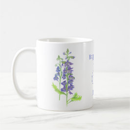 Julblomma Larkspur Watercolor Blommigt Kaffemugg