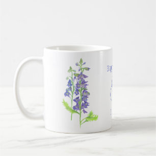Julblomma Larkspur Watercolor Blommigt Kaffemugg