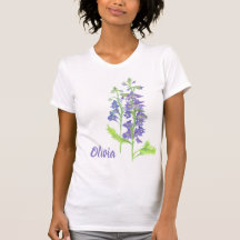Julblomma Larkspur Watercolor T-Shirt