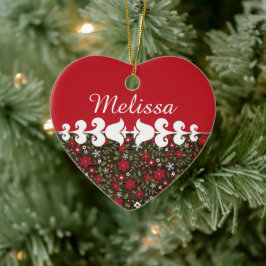 Julblomma personlig keramisk prydnad julgransprydnad keramik