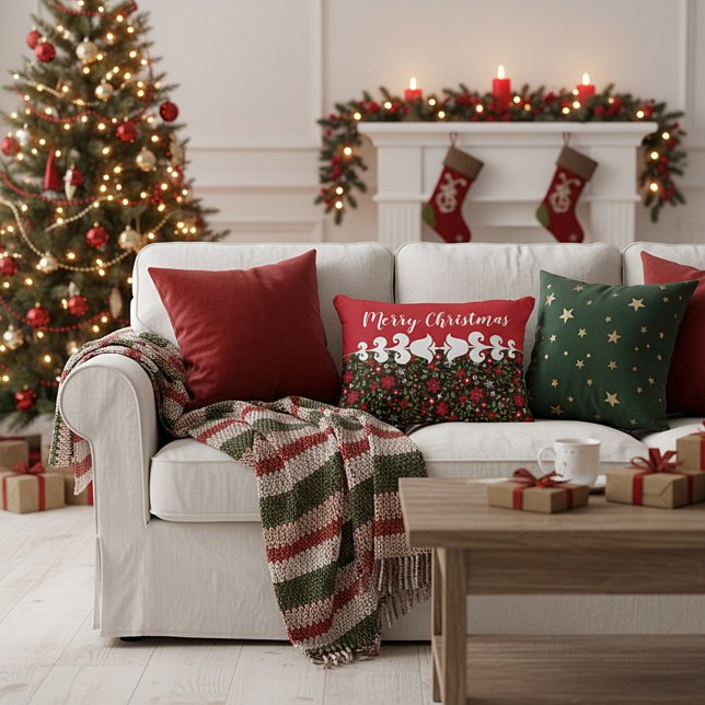 Julblommig accentkudde prydnadskudde (Skapare uppladdad)