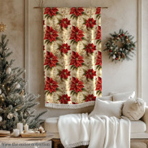 Julblommig filt Vintage Holiday Accent
