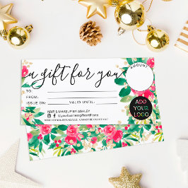 Julblommig guld presentcertifikat logotyp