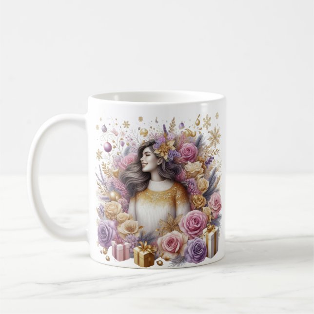 Julblommig kaffemugg (Vänster)