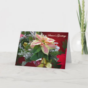 Julblommig säsongs-hälsningskort helgkort