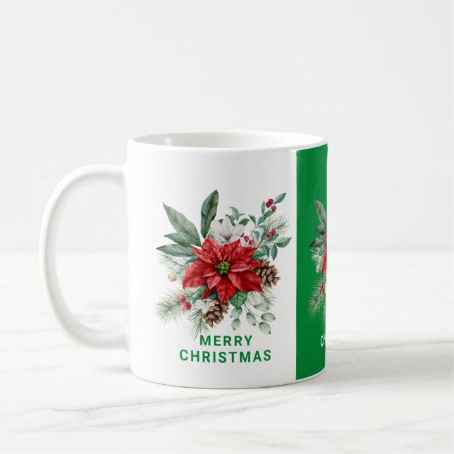 Julblommor Bouquet God jul Text 2 Kaffemugg (Vänster)