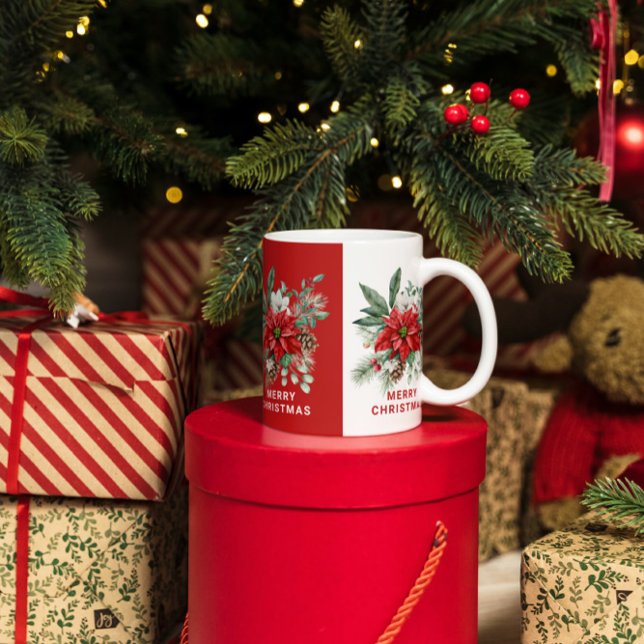 Julblommor Bouquet Red and White Kaffemugg (Skapare uppladdad)