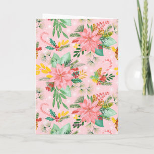 Julblommor Glad & Ljus Rosa Helgkort