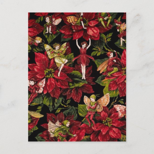 Julblommor och Älvor Helg Vykort (Framsida)