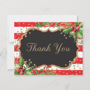 Julblommor Red Black Guld Glitter Confetti Tack Kort