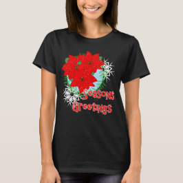 Julblommor Red Poinsettia-Säsonhälsningar Tee