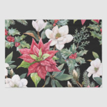 Julblommor Red White Poinsettias Black