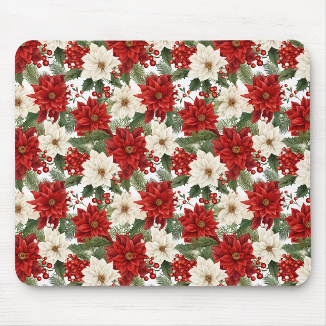 Julblomsproblemfritt Mönster Musmatta (Framsidan)