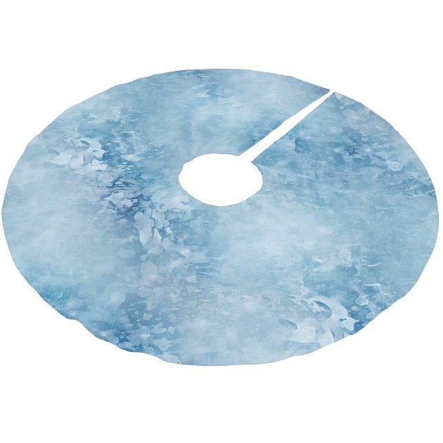 JulBlue Snöflingor Julgransmatta Borstad Polyester (Vinklad)