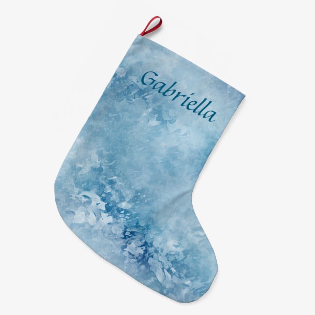 JulBlue Snöflingor Stor Julstrumpa (Framsidan (Hängande))