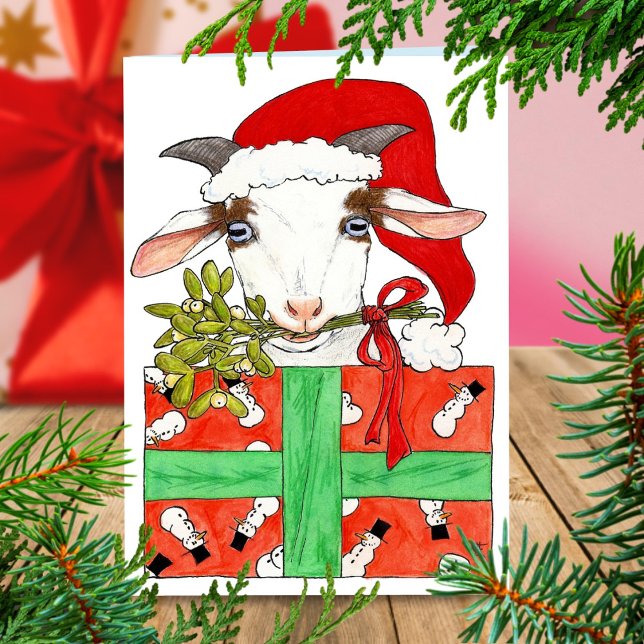Julbock hälsningskort av Nicole Janes Helgkort (Skapare uppladdad)