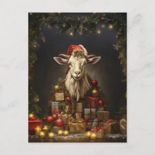 Julbock Jultomten Vykort