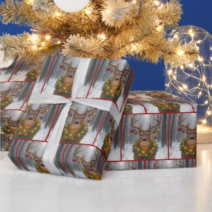 Julbock med krans presentpapper