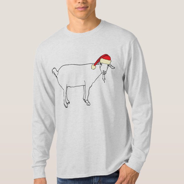 Julbock Rolig Tomte Djur Festiv Humor T Shirt (Framsida)