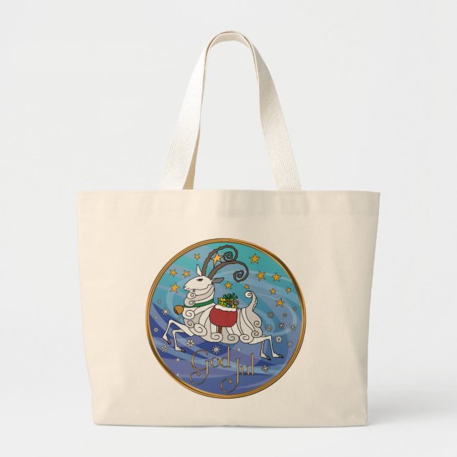 Julbock Yuletide Tote Bag Jumbo Tygkasse (Framsidan)
