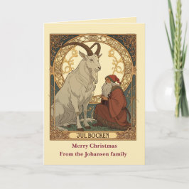 Julbocken And Jultomten Scandinavian Style Kort