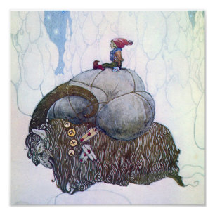 “Julbocken” julbock av John Bauer Fototryck