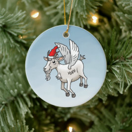 Julbocken som flög julgransprydnad keramik