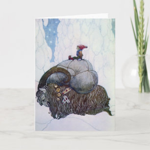 Julbocken som rider den Yule geten Helgkort