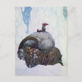 Julbocken som rider den Yule geten Vykort
