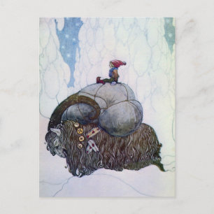 Julbocken som rider den Yule geten Vykort