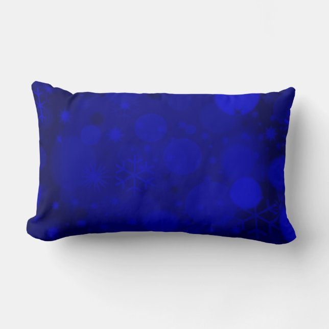 Julbokeh, Blue Lumbar Dekorativ kudde (Framsida)