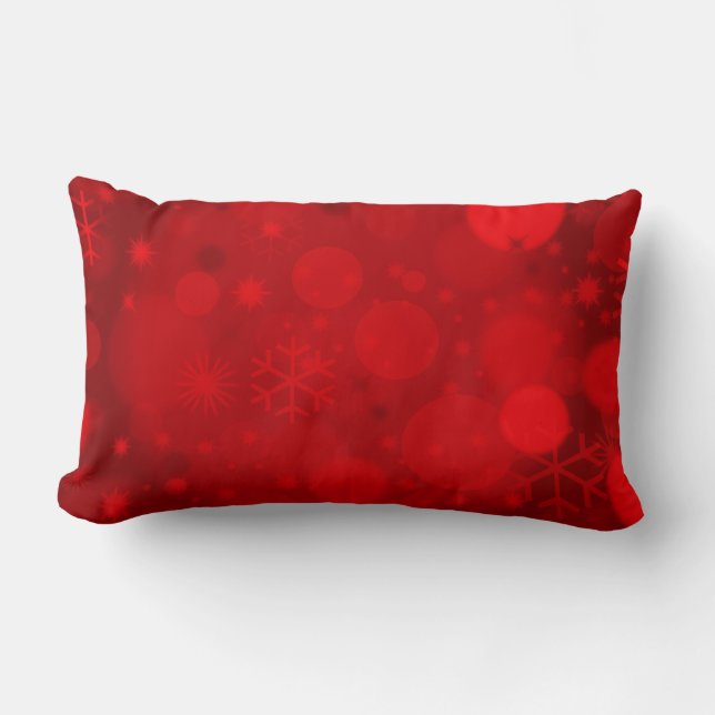 Julbokeh, Red Lumbar Dekorativ kudde (Framsida)