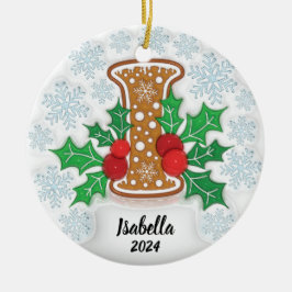 Julbokstav I Anpassat Namn  Julgransprydnad Keramik