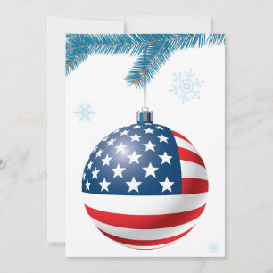 Julboll med US-flagga Julkort