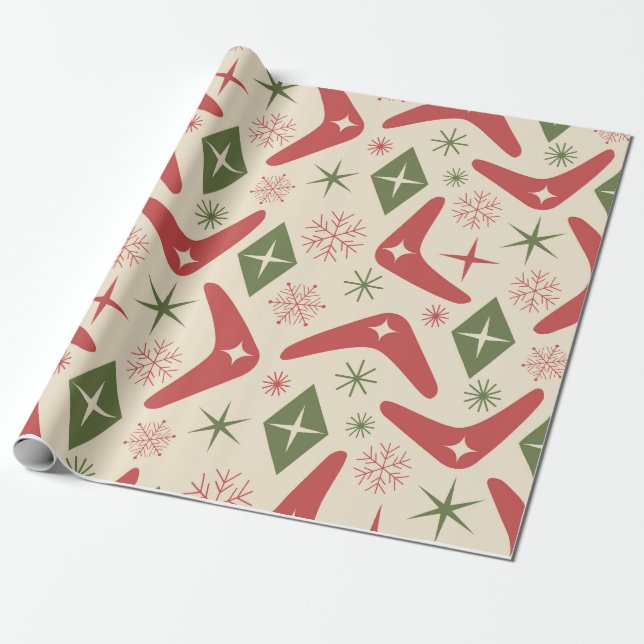 Julbomerangar i mitten av århundradet med diamante presentpapper (Utrullad)