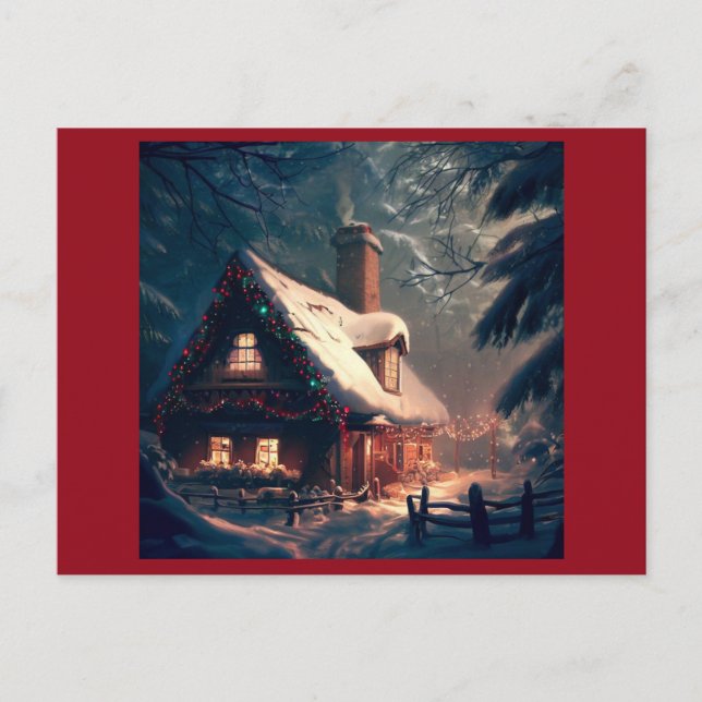 Julbomull 2 helg vykort (Framsida)