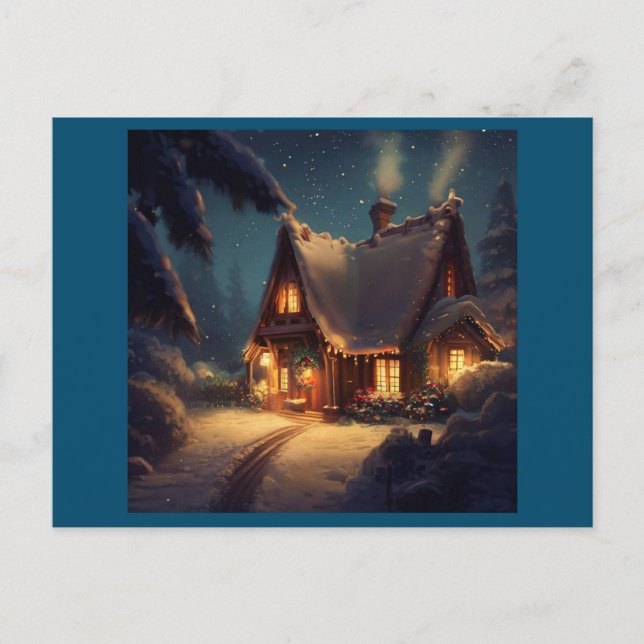 Julbomull 4 helg vykort (Framsida)