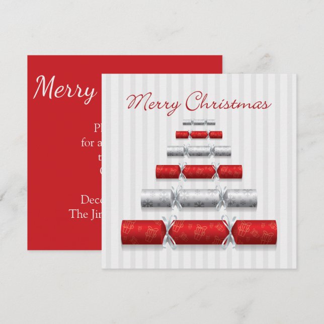 Julbonboner i elegant inbjudningar (Fram/baksida)