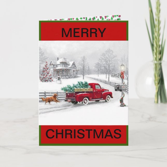 Julbondescenen på ett julkort helgkort (Framsida)