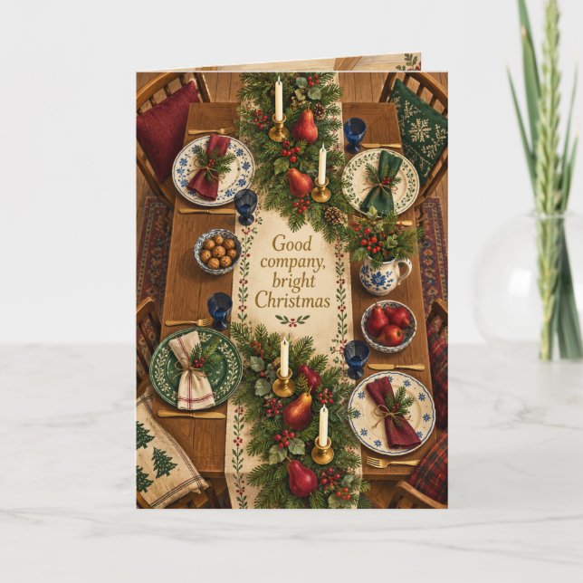 Julbord med god stämning Kort (Framsida)