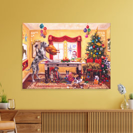 Julbord och Grand daneser Canvastryck