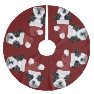 JulBoston Terriers Julgransmatta Borstad Polyester