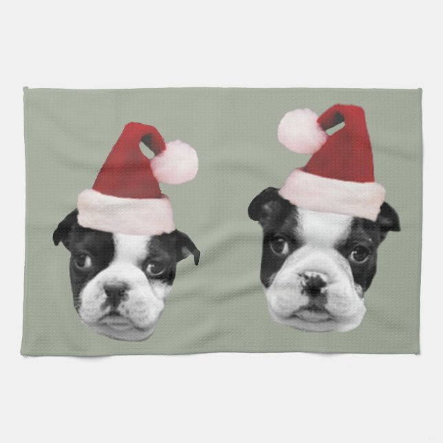 JulBoston Terriers Kökshandduk (Horisontell)