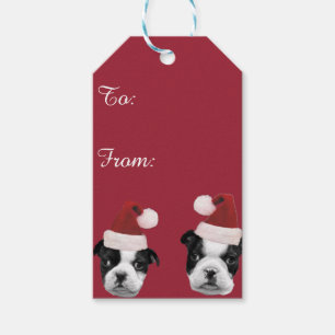 JulBoston Terriers Presentetikett