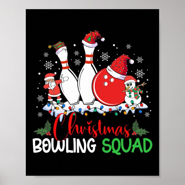 JulBowling Squad Julafton Ljus Santa Bowling Poster (Framsidan)