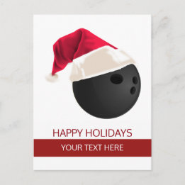 Julbowlingklot Santa hatt postkort Helg Vykort