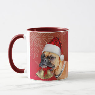 Julboxer hund mugg