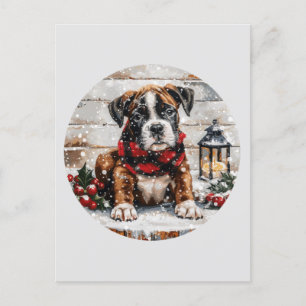 Julboxer Puppy Vykort
