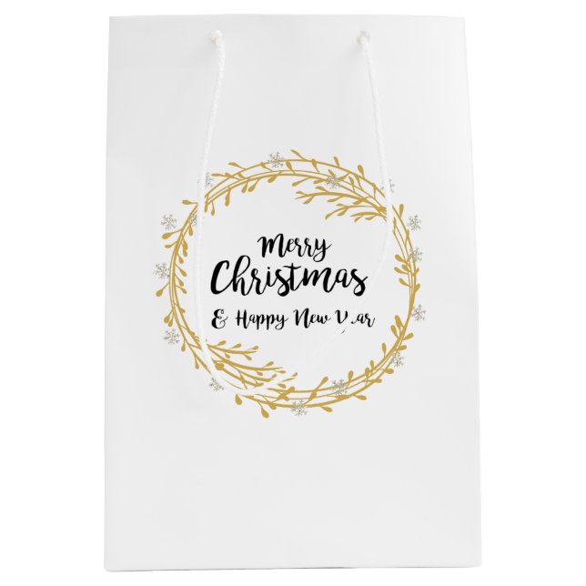 Julbrand med silver glitter snöflingor (Framsidan)